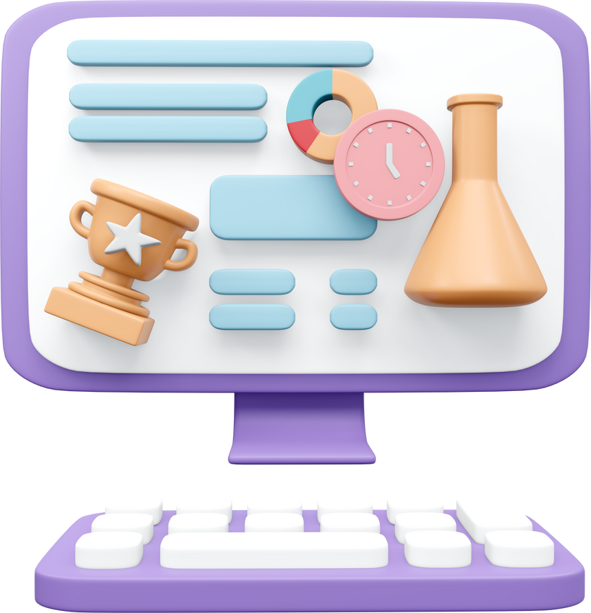 Study science lab report online 3d rendered model