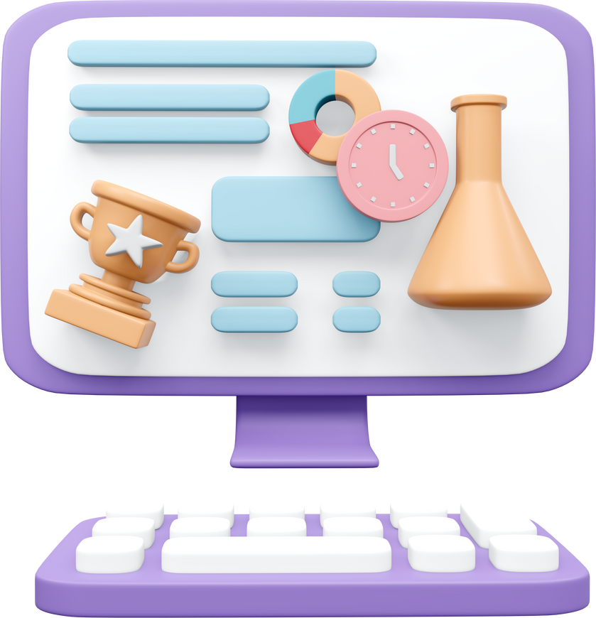 Study science lab report online 3d rendered model